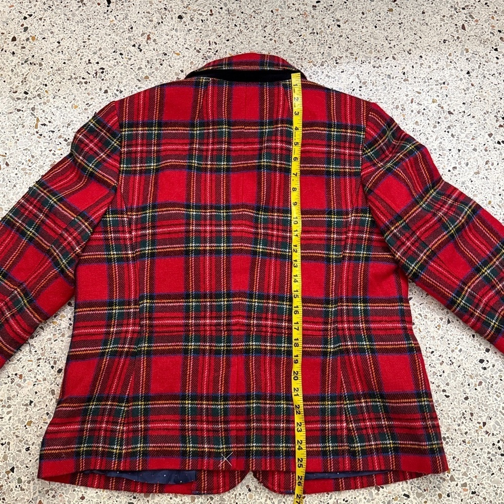NWT Talbots red green tartan holiday plaid wool blend blazer jacket 16 - Picture 6 of 6